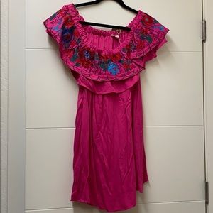 Pink off the shoulder dress